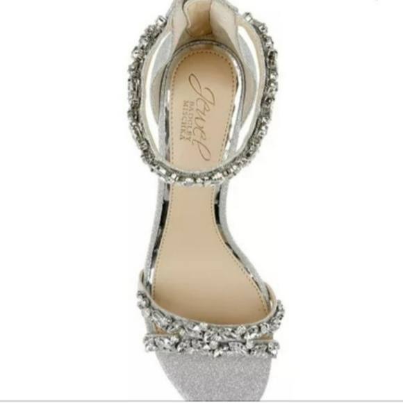 Jewel by Badgley Mischka Caroline Embellished Ankle Strap Evening Sandals 9 - Picture 3 of 6